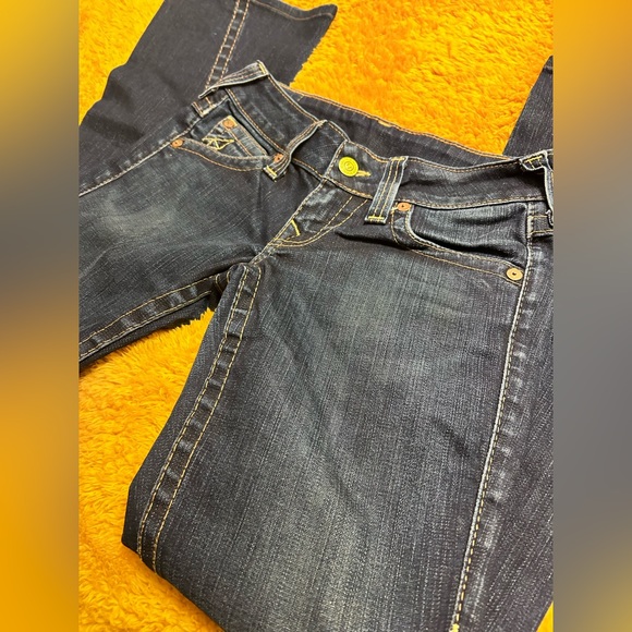 True Religion Candice Wide Leg Cuff Denim Jeans - Picture 2 of 6